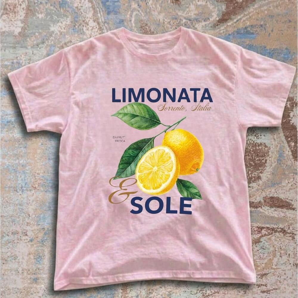 Lemonade Tee With Graphic Of Lemons And Leaves